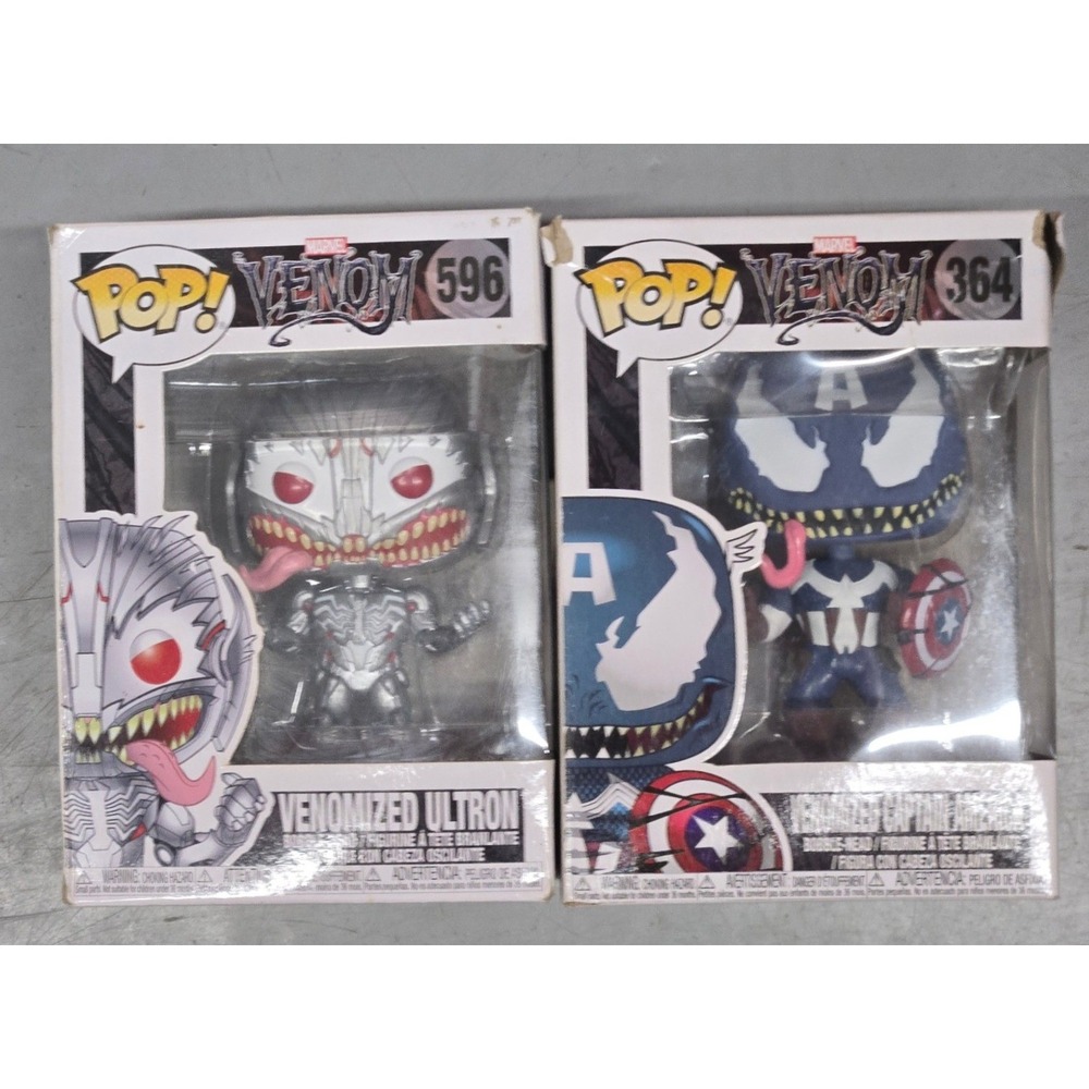 Funko Pop Marvel Venomized Ultron 596 & Venomized Captain America 364 Bundle‎
